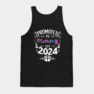 Promoted to Mommy Est 2024 New Mother Mom Mama Women Cute Tank Top